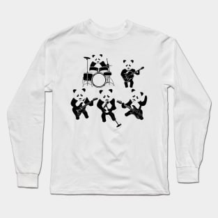 Panda Bear Rock Band Long Sleeve T-Shirt